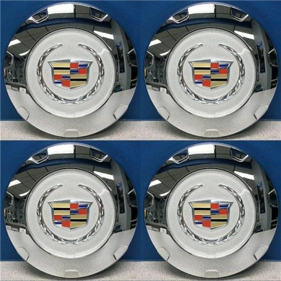 NEW 4pcs Chrome Cadillac Escalade 22 inch Wheel Center Caps - Picture 2 of 3